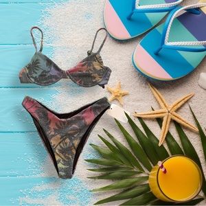 Beach Riot bikini sunset palm tree sparkles